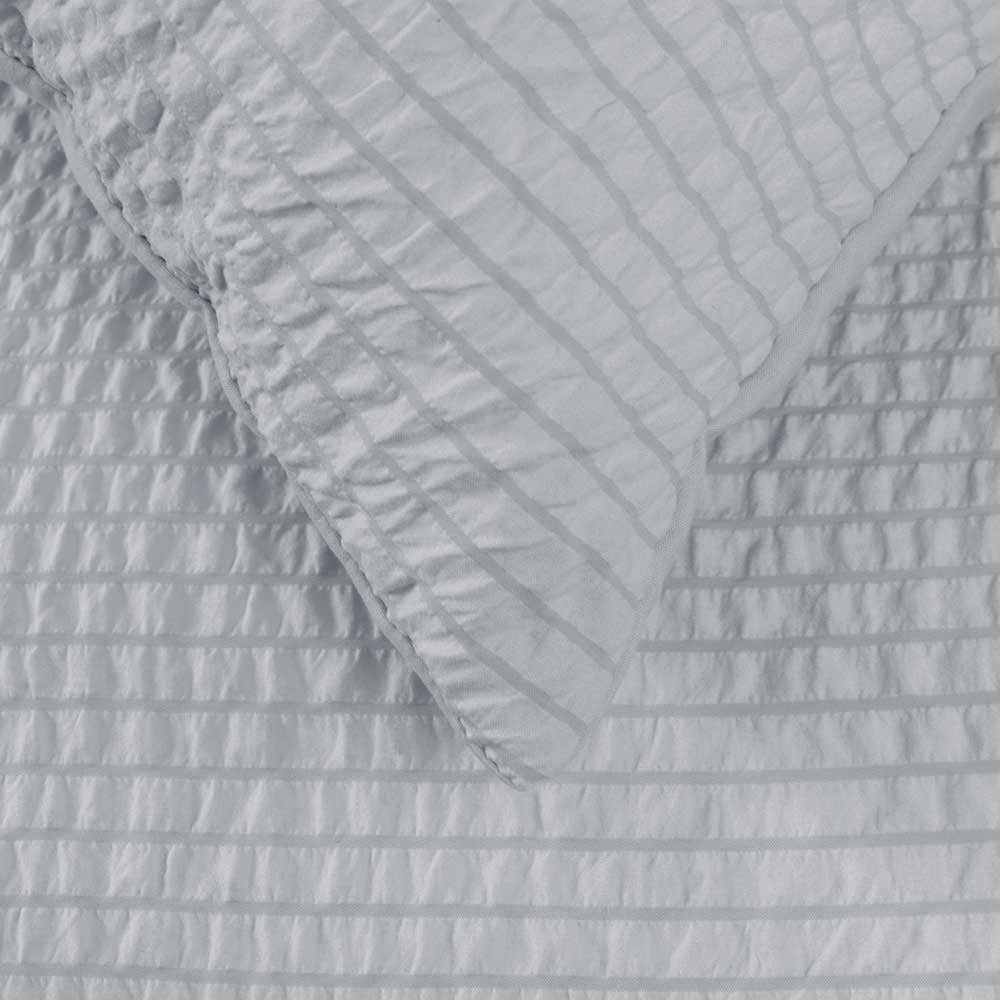 Ardor Ingrid Silver Seersucker Stripe Quilt Cover Set Double - Home & Garden > Bedding - Bedzy Australia