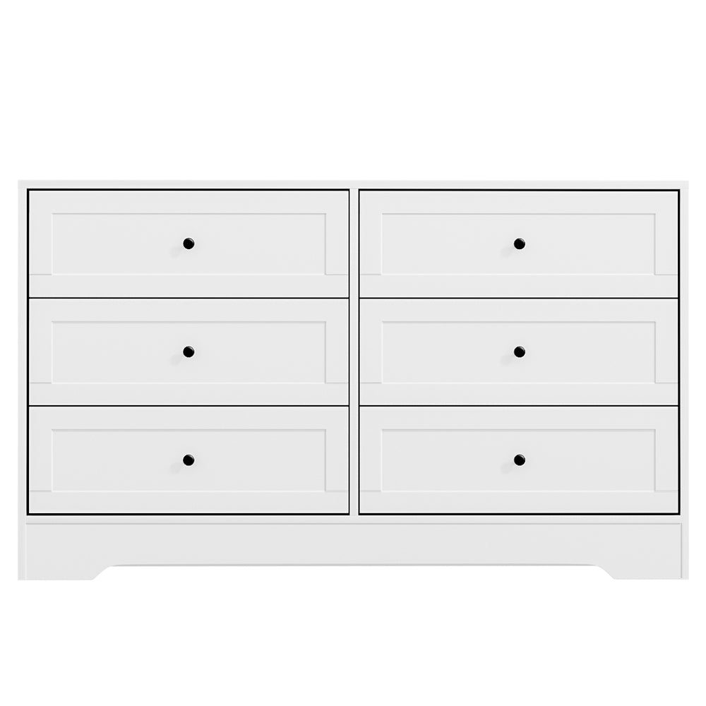 Artiss 6 Chest of Drawers - LEIF White - Furniture > Bedroom > Dressers - Bedzy Australia