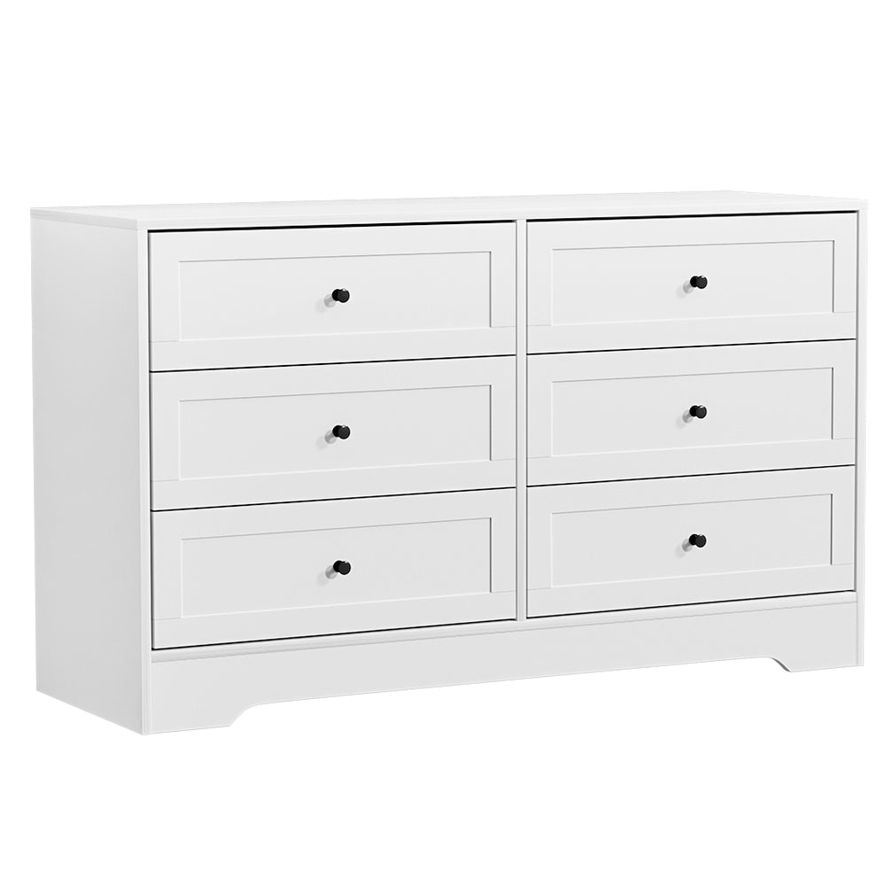 Artiss 6 Chest of Drawers - LEIF White - Furniture > Bedroom > Dressers - Bedzy Australia