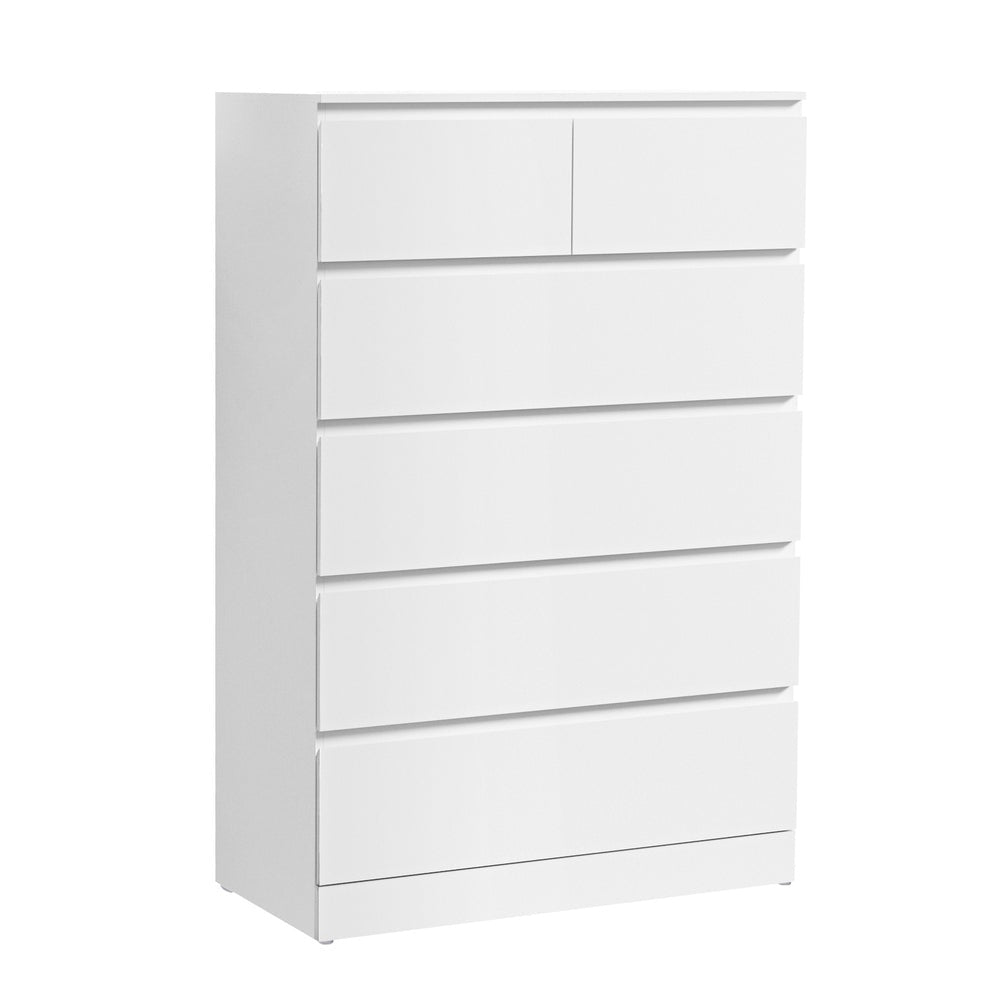 Artiss 6 Chest of Drawers - PEPE White - Furniture > Bedroom - Bedzy Australia