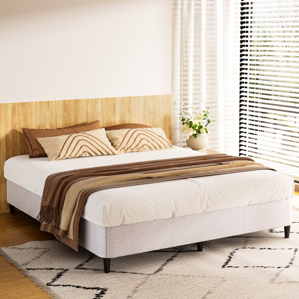 Artiss Bed Frame King Size Metal Grey MASON - Furniture > Bedroom - Bedzy Australia