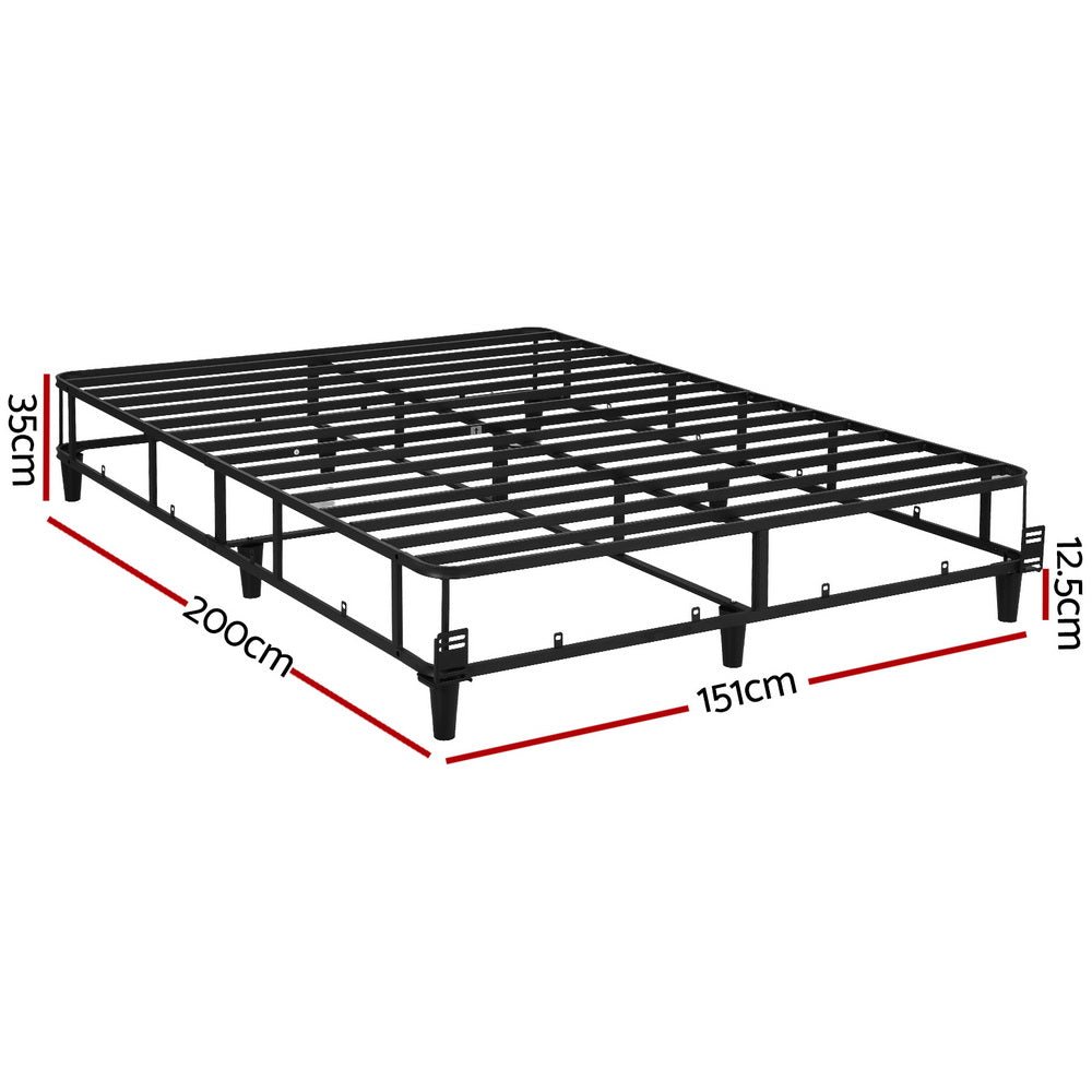 Artiss Bed Frame Queen Size Metal Grey MASON - Furniture > Bedroom - Bedzy Australia