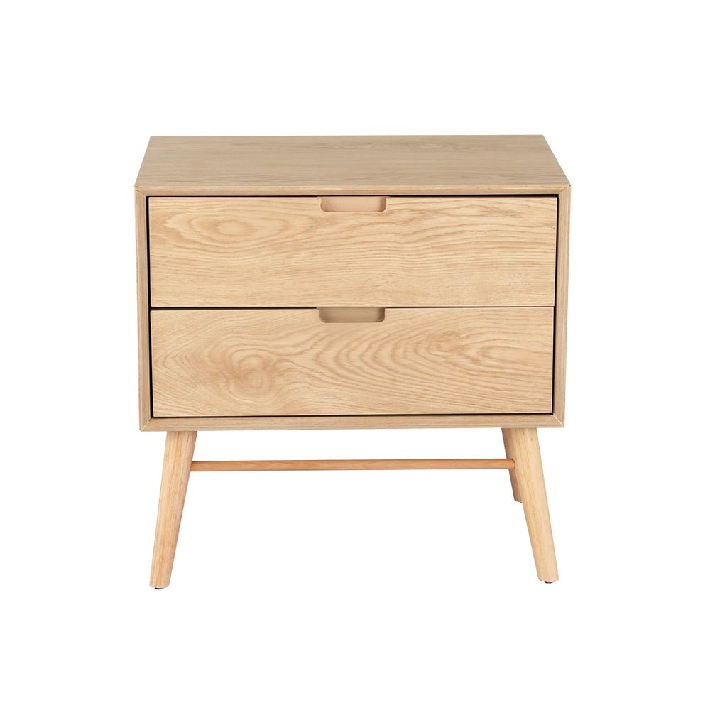 Artiss Bedside Table Drawers Side End Table Storage Cabinet Nightstand Oak GINO - Furniture > Bedroom > Bedside Tables - Bedzy Australia