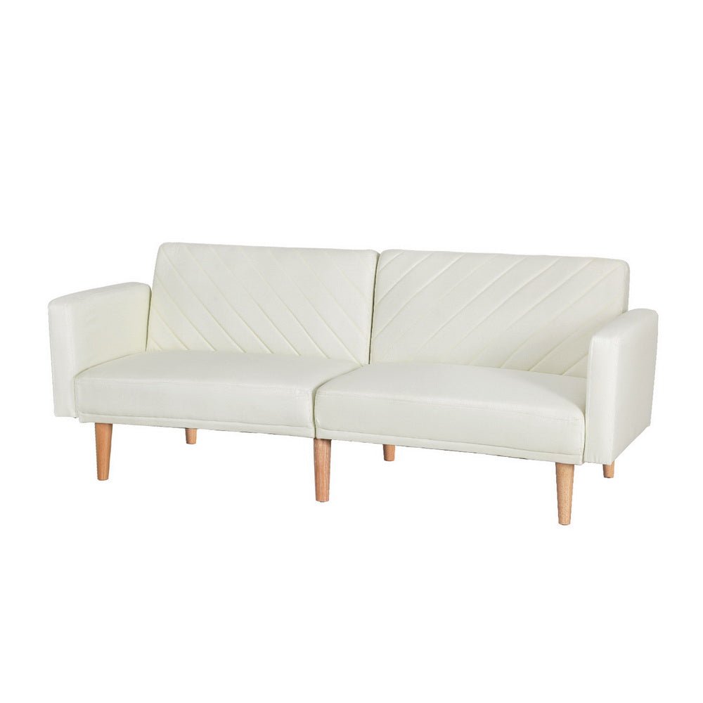 Artiss Sofa Bed 195CM Beige Faux Linen - Furniture > Living Room - Bedzy Australia