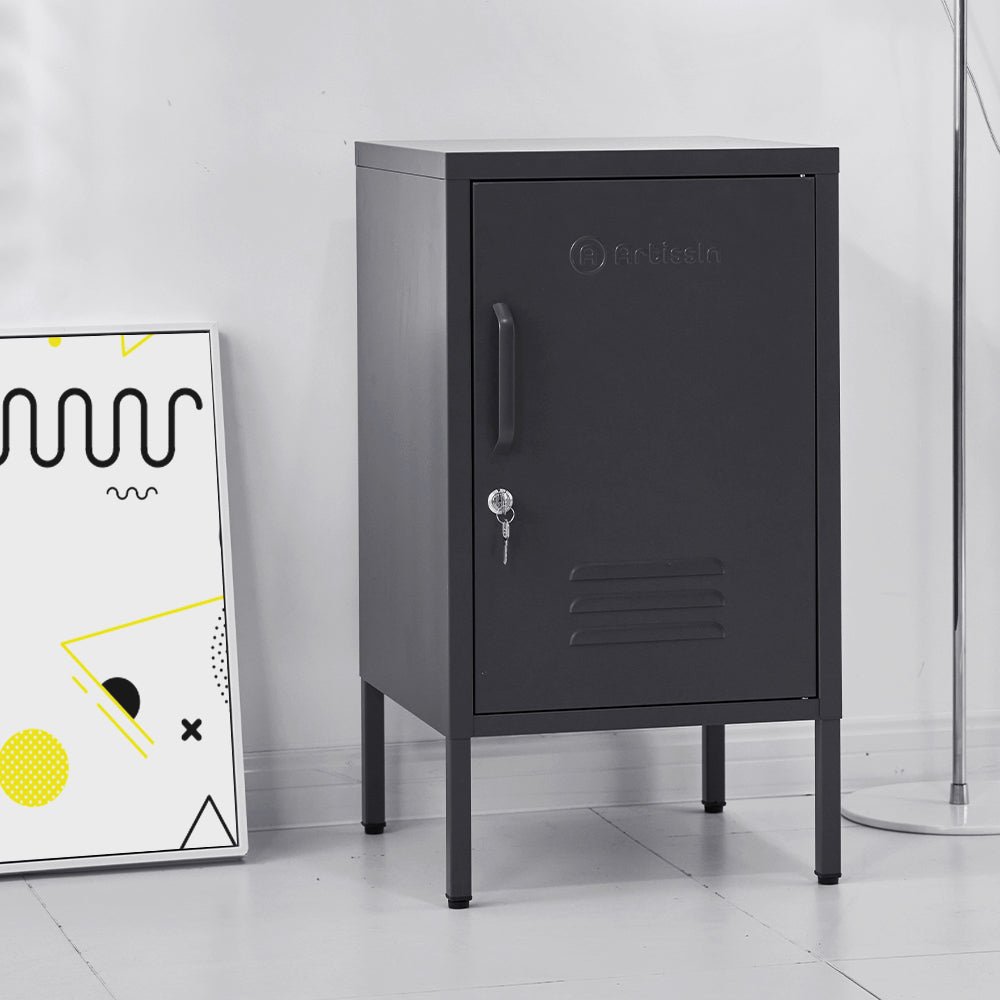 ArtissIn Bedside Table Metal Cabinet - Black - Furniture > Bedroom > Bedside Tables - Bedzy Australia