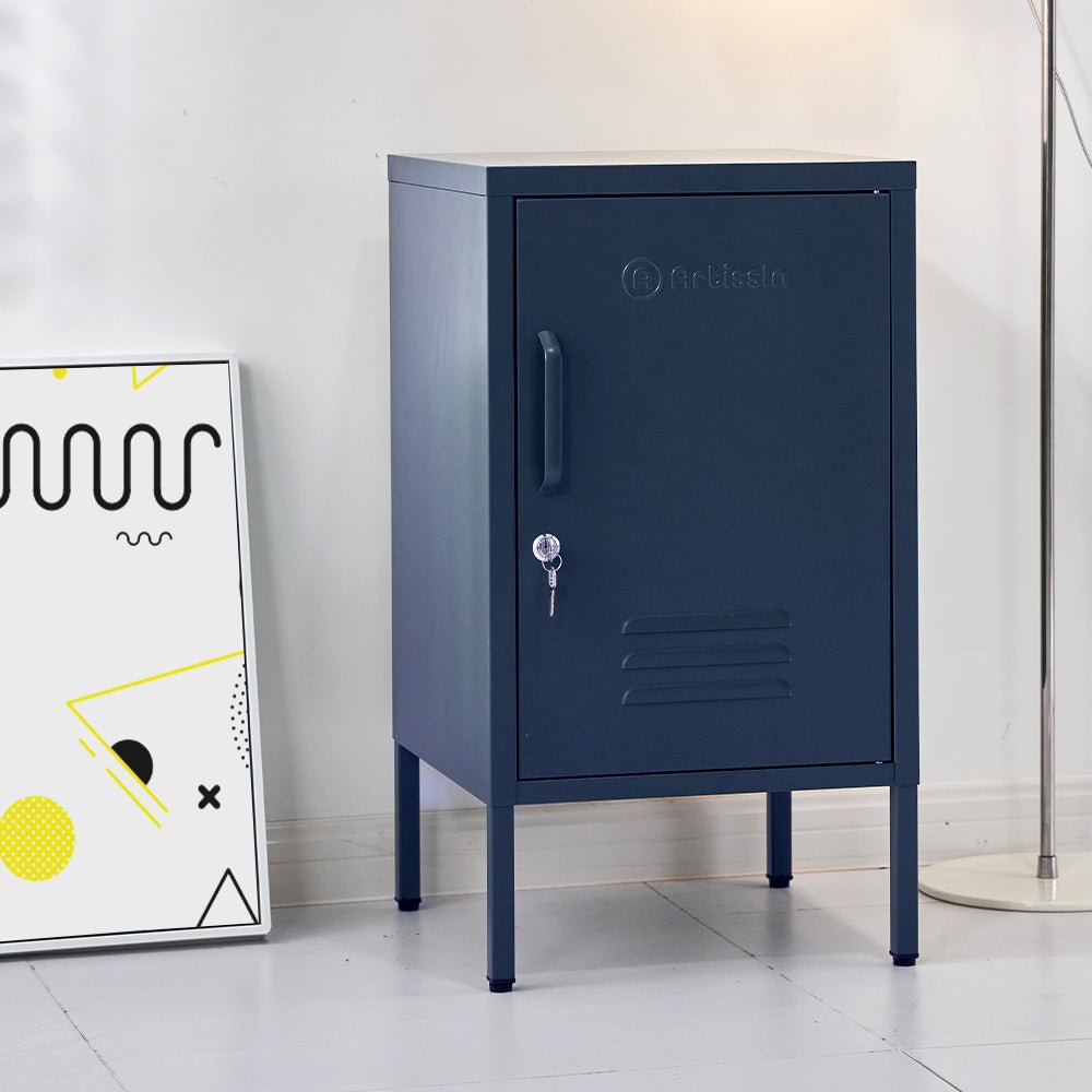 ArtissIn Bedside Table Metal Cabinet - Blue - Furniture > Bedroom > Bedside Tables - Bedzy Australia