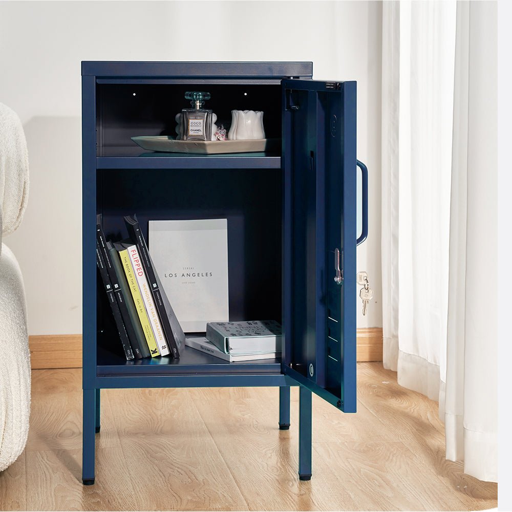 ArtissIn Bedside Table Metal Cabinet - Blue - Furniture > Bedroom > Bedside Tables - Bedzy Australia