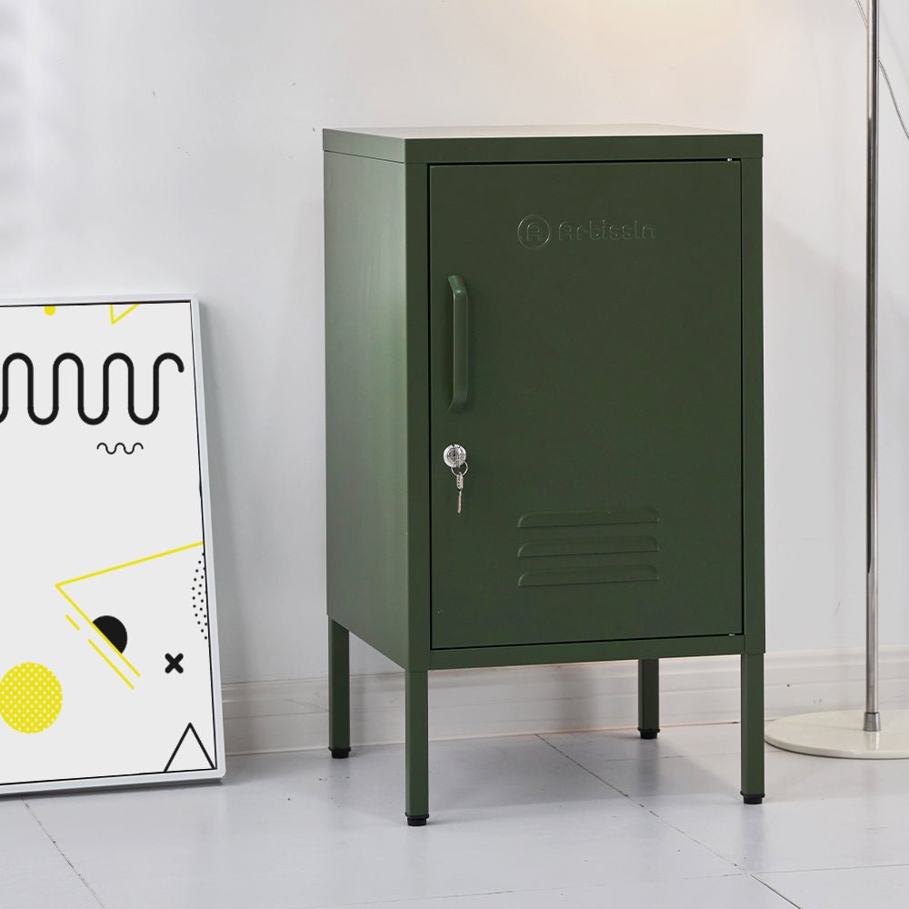 ArtissIn Bedside Table Metal Cabinet - Green - Furniture > Bedroom > Bedside Tables - Bedzy Australia