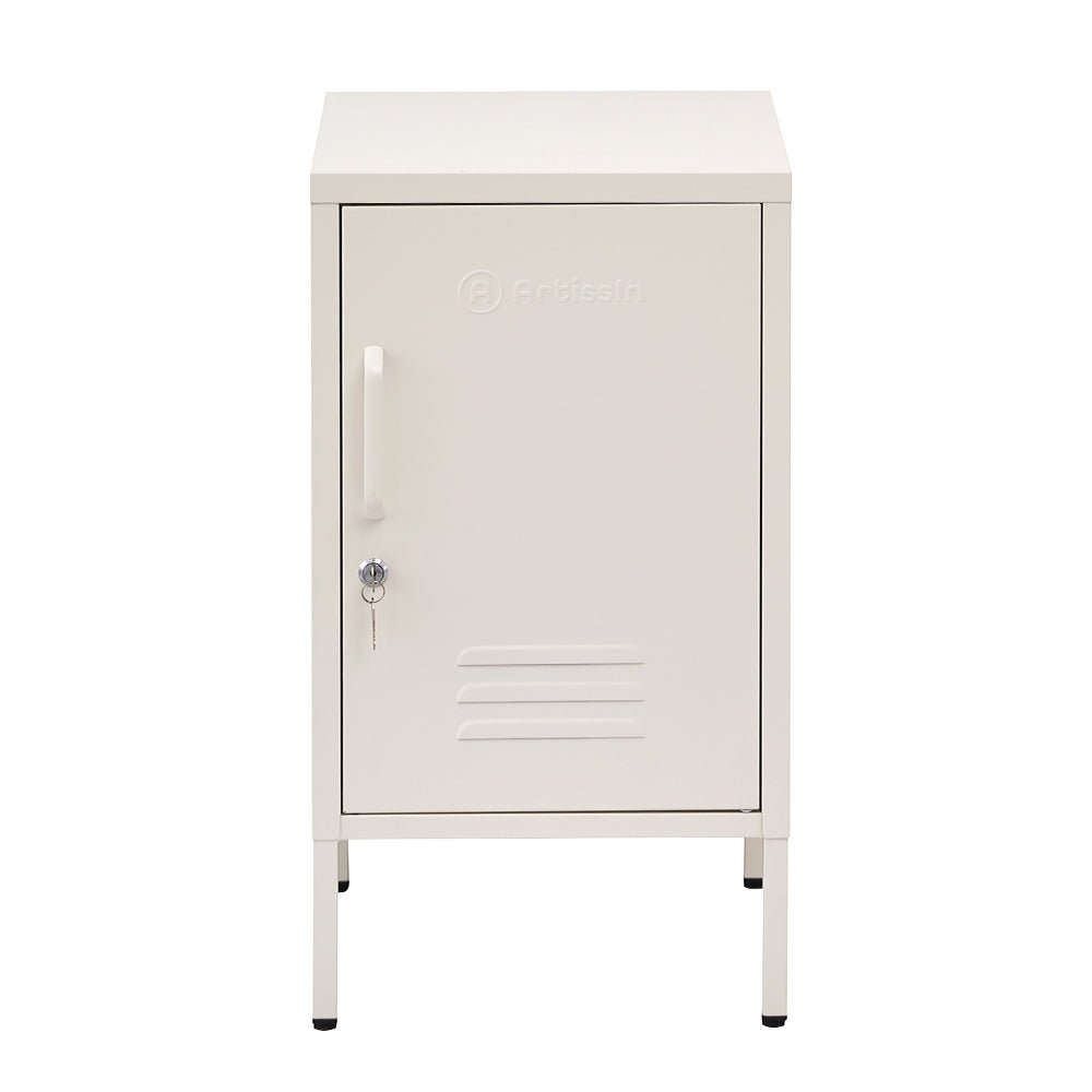 ArtissIn Bedside Table Metal Cabinet - White - Furniture > Bedroom > Bedside Tables - Bedzy Australia