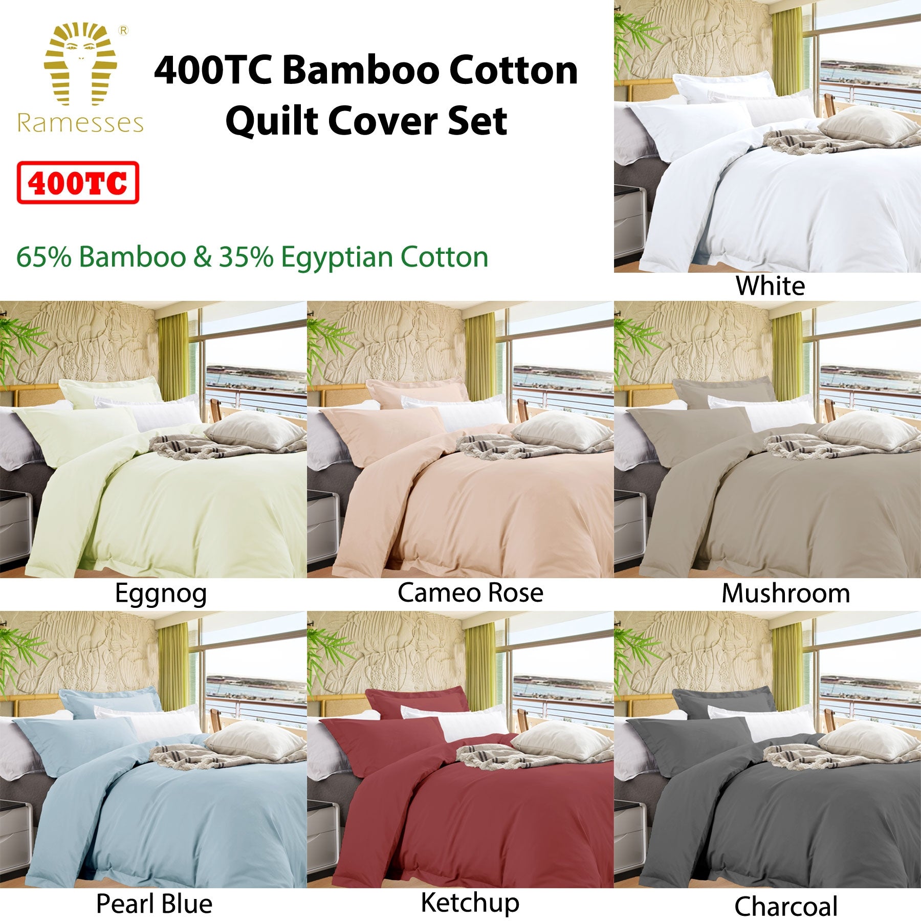 Bamboo Cotton Quilt Cover Set Charcoal Queen - Home & Garden > Bedding - Bedzy Australia