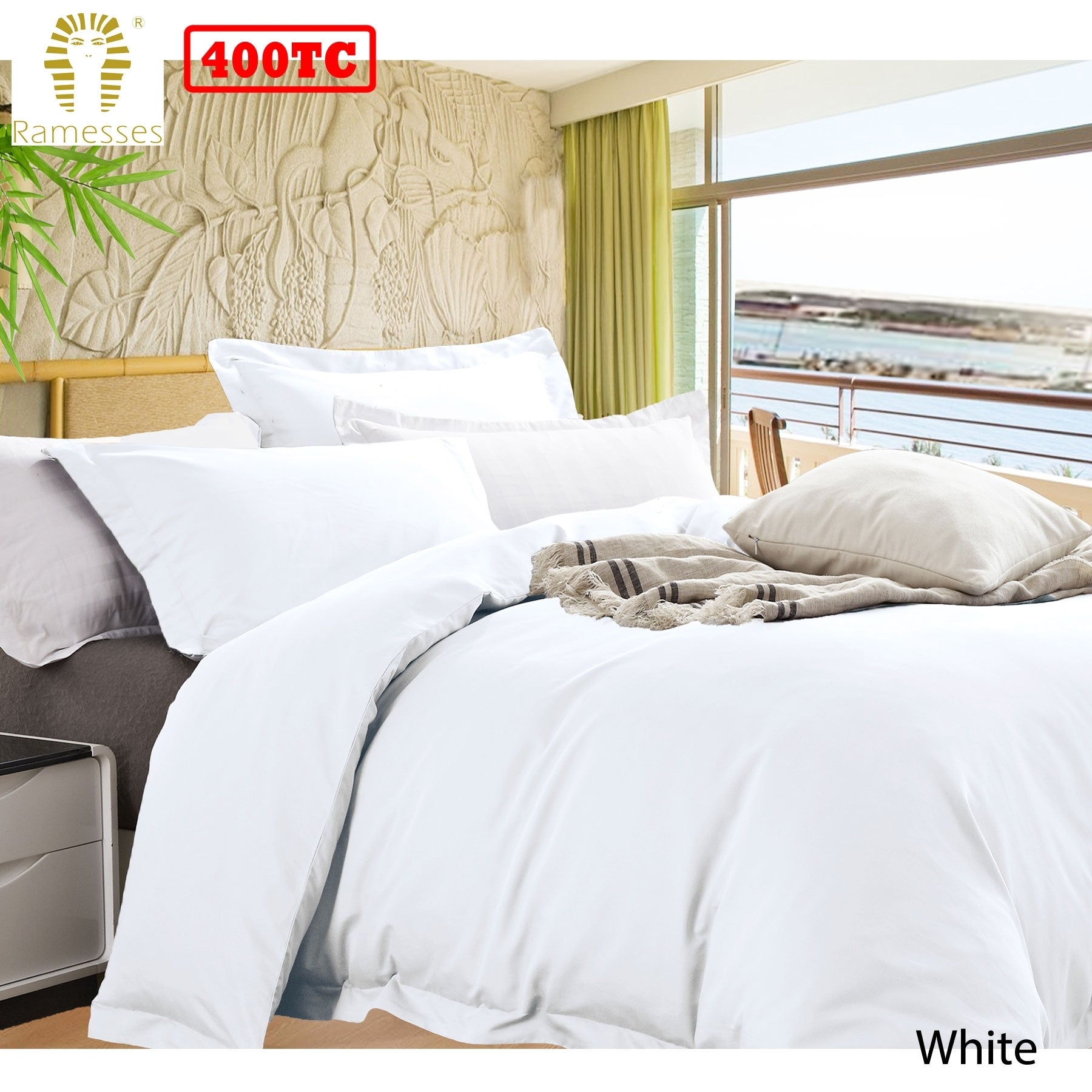 Bamboo Cotton Quilt Cover Set White King - Home & Garden > Bedding - Bedzy Australia