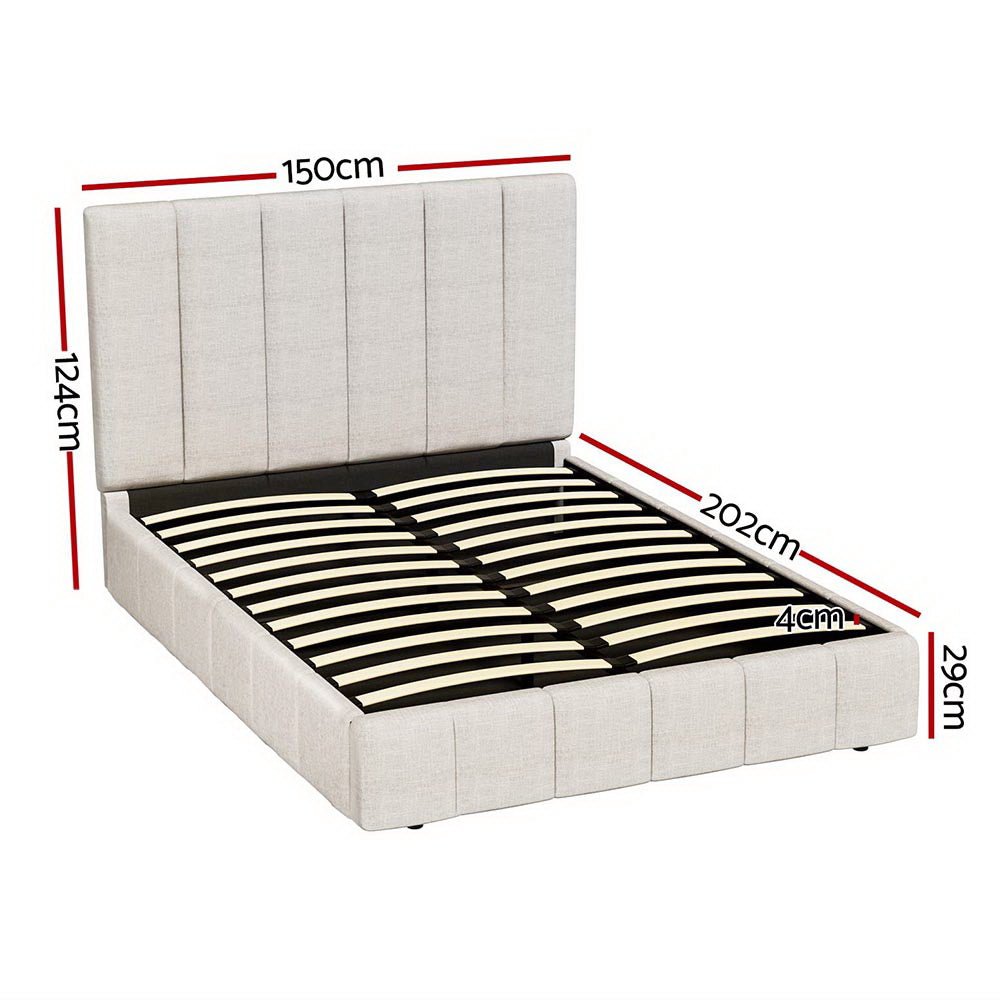 Double Package | Aldinga Bed Frame Beige & Bonita Pillow Top Mattress (Medium Firm)