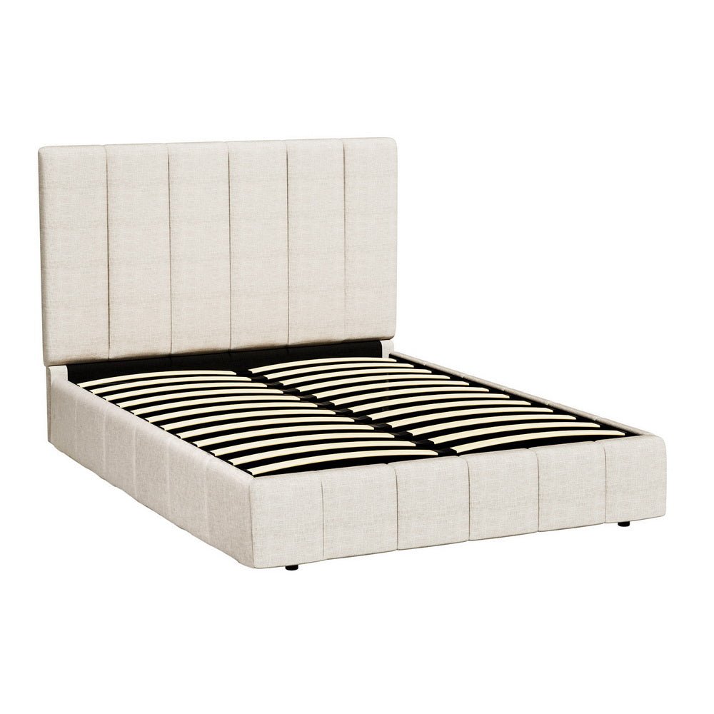 Double Package | Aldinga Bed Frame Beige & Bonita Pillow Top Mattress (Medium Firm)