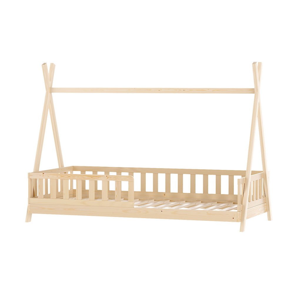 Bed Frame Wooden Kids House Frames Oak PUAH - Furniture > Living Room - Bedzy Australia