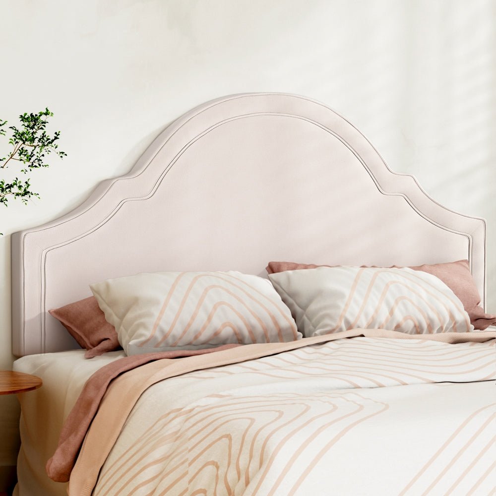 Bed Head Headboard King Velvet IRIS Beige - Furniture > Bedroom > Headboards - Bedzy Australia