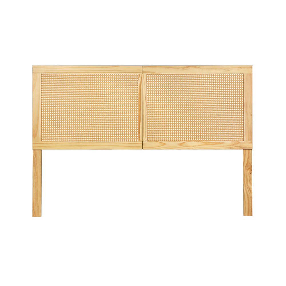 Bed Head Headboard Queen Rattan - RIBO Pine - Furniture > Bedroom > Beds & Bed Frames - Bedzy Australia