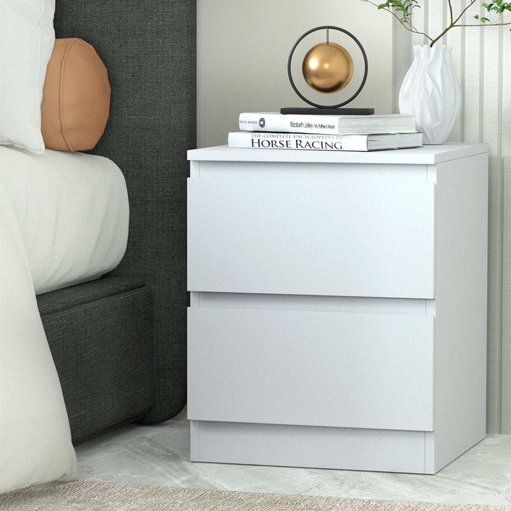 Bedside Table Cabinet Lamp Side Tables Drawers Nightstand Unit White - Bedzy Australia