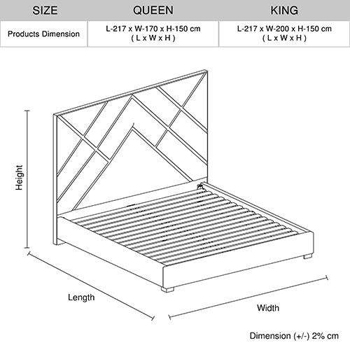 Bedzy Luxe Matrix Queen Bed Frame Beige - Furniture > Bedroom - Bedzy Australia