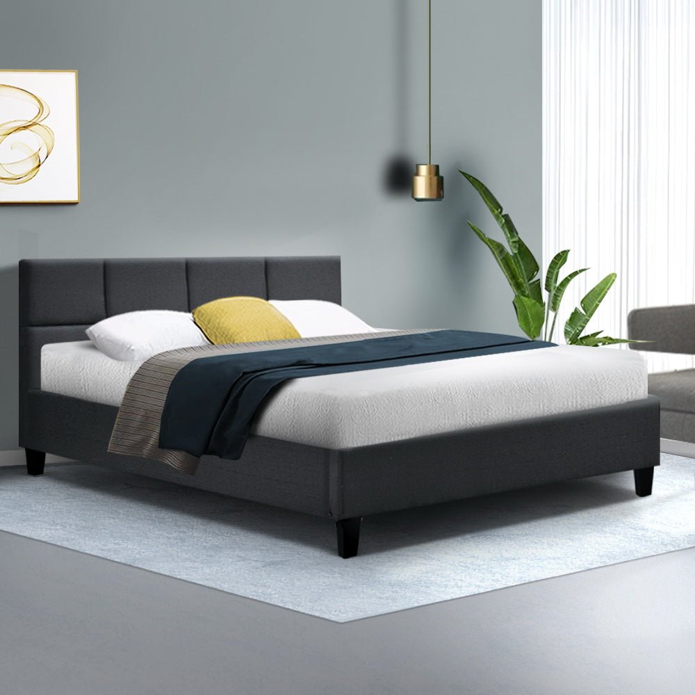 Bondi Double Bed Frame Charcoal - Bedzy Australia