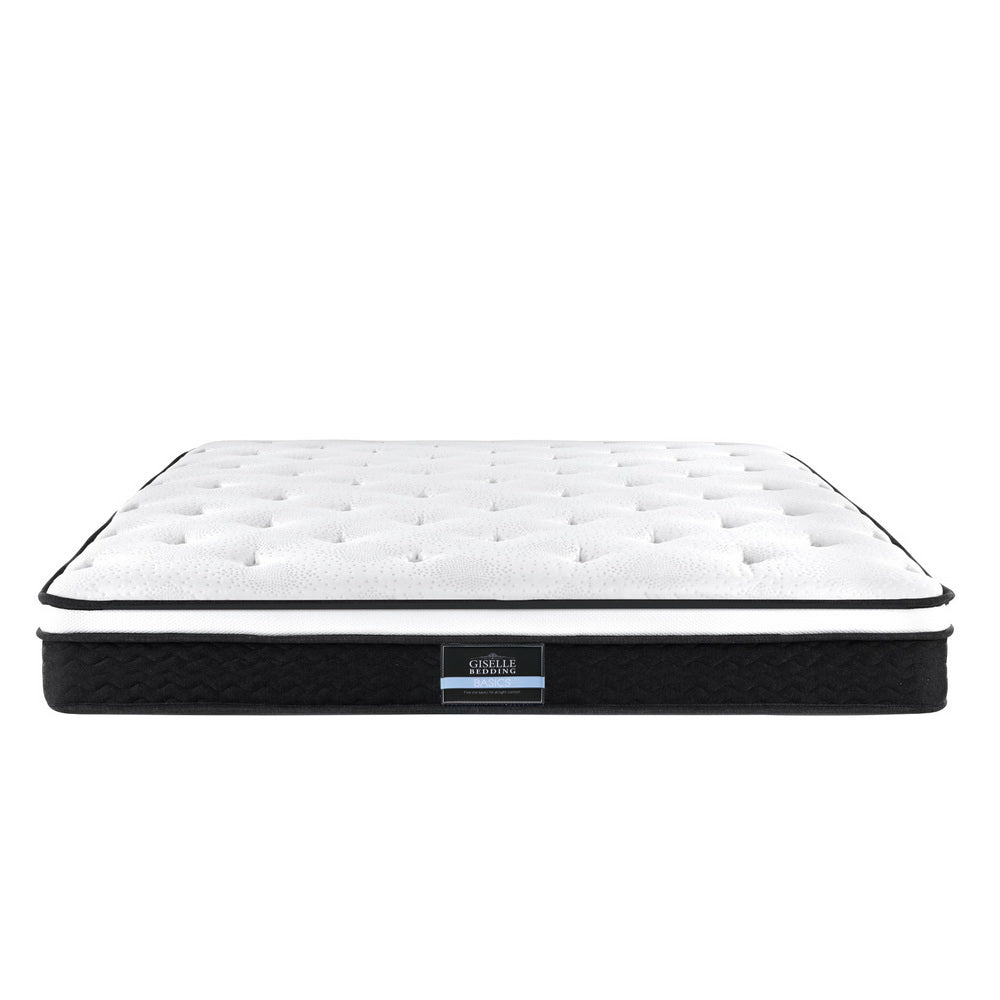 King Package | Bruno Minimalist Solid Pinewood Bed Frame & Bonita Pillow Top Mattress (Medium Firm)