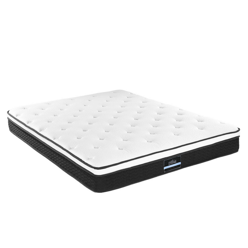 King Package | Bruno Minimalist Solid Pinewood Bed Frame & Bonita Pillow Top Mattress (Medium Firm)