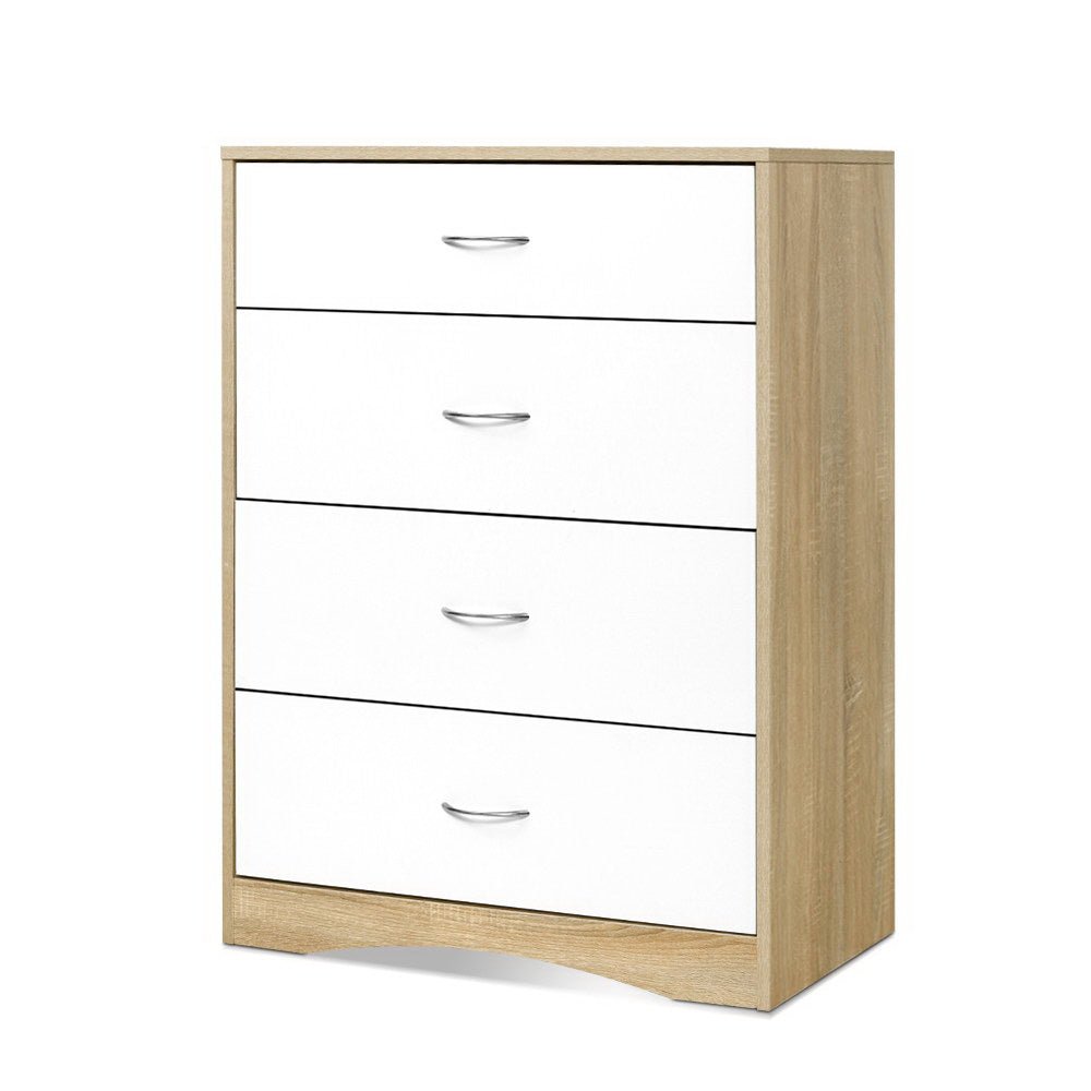 Chest of 4 Drawers Tallboy Dresser - Bedzy Australia