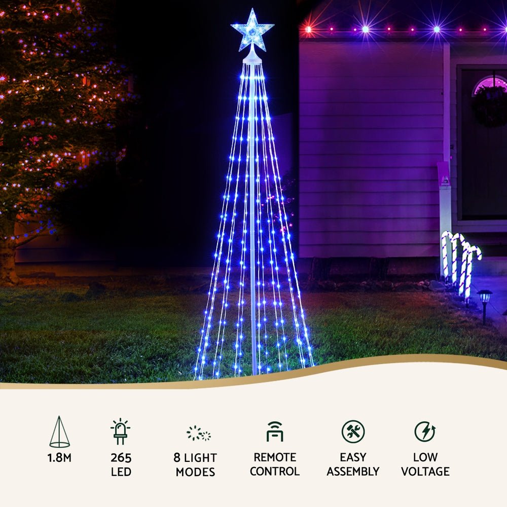 Christmas Tree 1.8m 265 RGB LED Fairy Lights Xmas Trees Decoration - Occasions > Christmas > Christmas Trees - Bedzy Australia