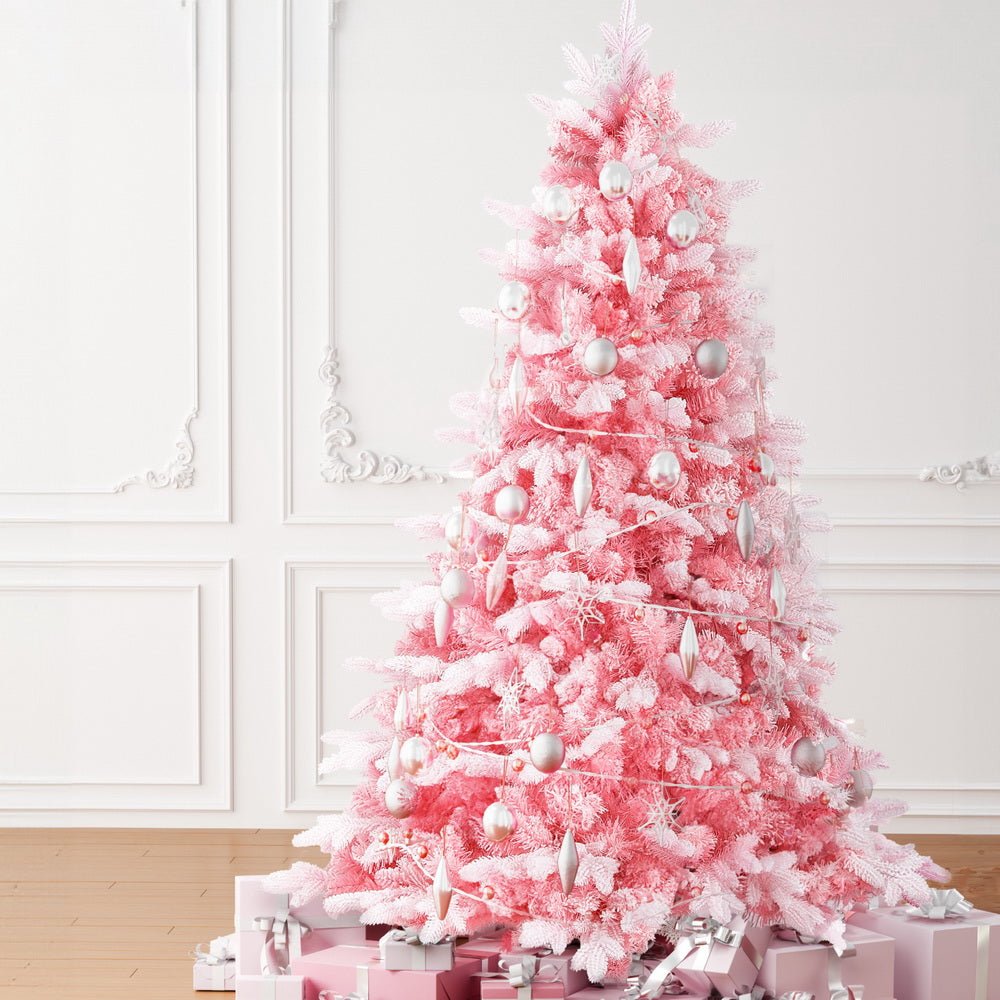 Christmas Tree 1.8m Pink Xmas Tree Snowy Party Decor 810 Tips - Occasions > Christmas > Christmas Trees - Bedzy Australia