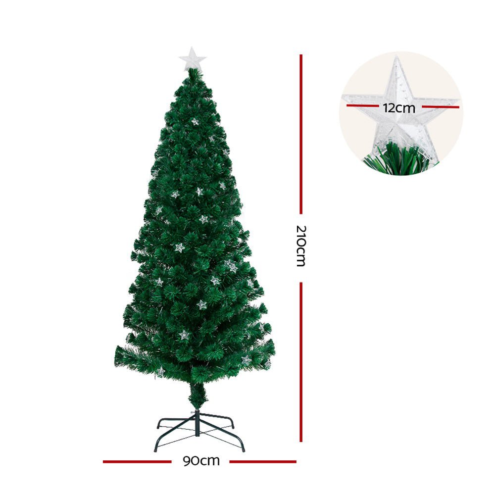 Christmas Tree 2.1M LED Xmas trees with Lights Multi Colour - Bedzy Australia