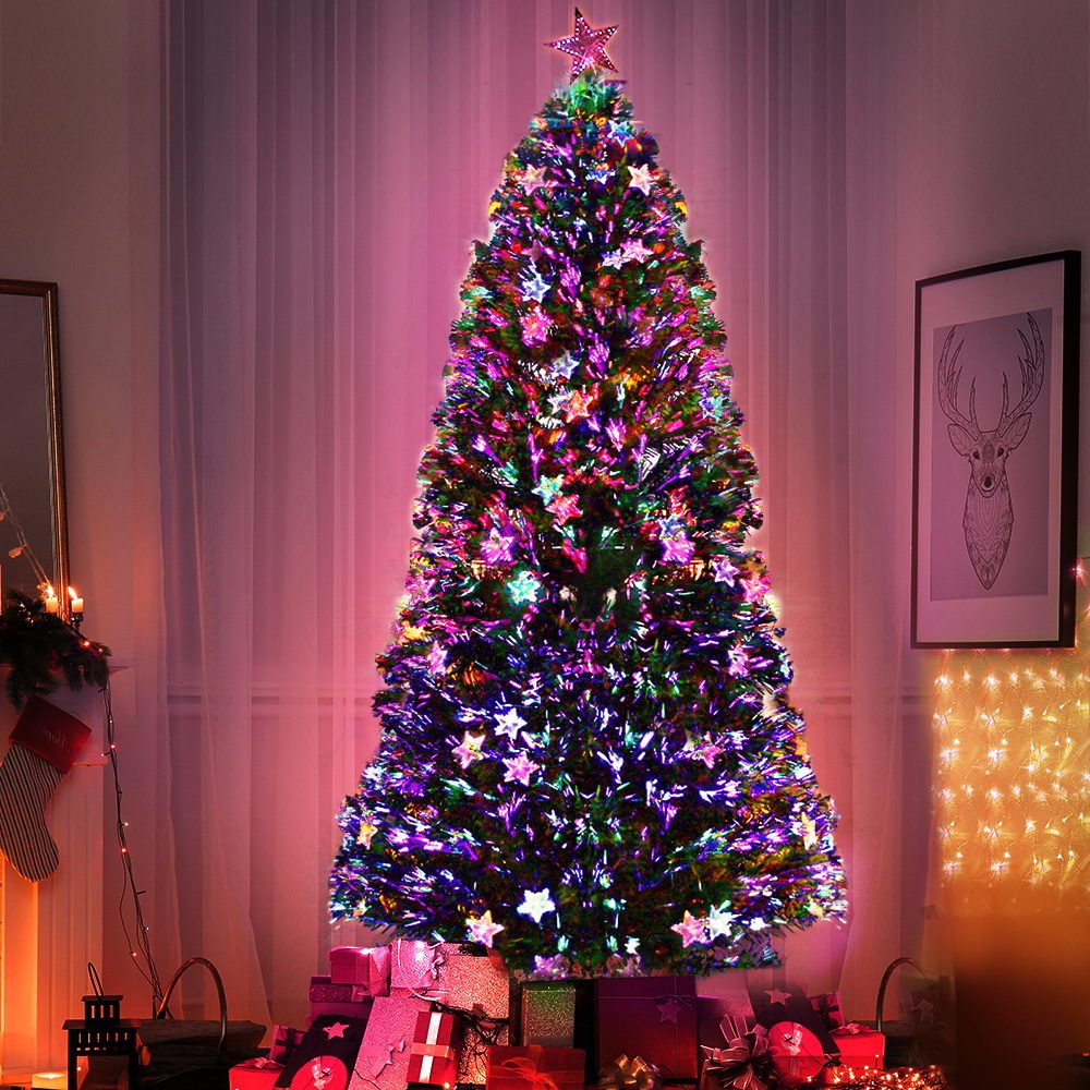 Christmas Tree 2.1M LED Xmas trees with Lights Multi Colour - Bedzy Australia