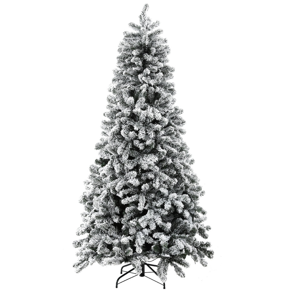 Christmas Tree 2.1m Snow Flocked LED Xmas Decoration 8 Light Modes - Occasions > Christmas > Christmas Trees - Bedzy Australia