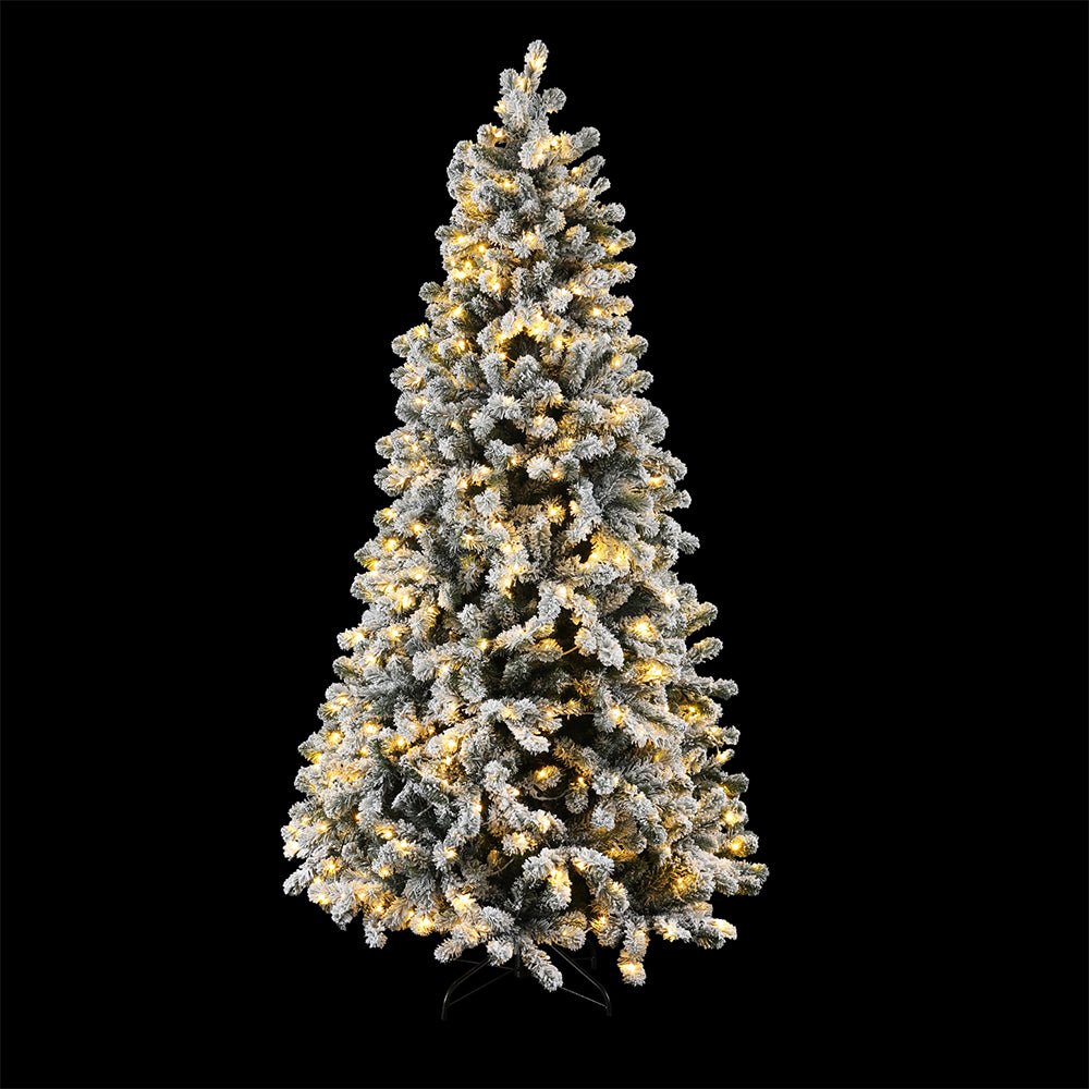 Christmas Tree 2.1m Snow Flocked LED Xmas Decoration 8 Light Modes - Occasions > Christmas > Christmas Trees - Bedzy Australia