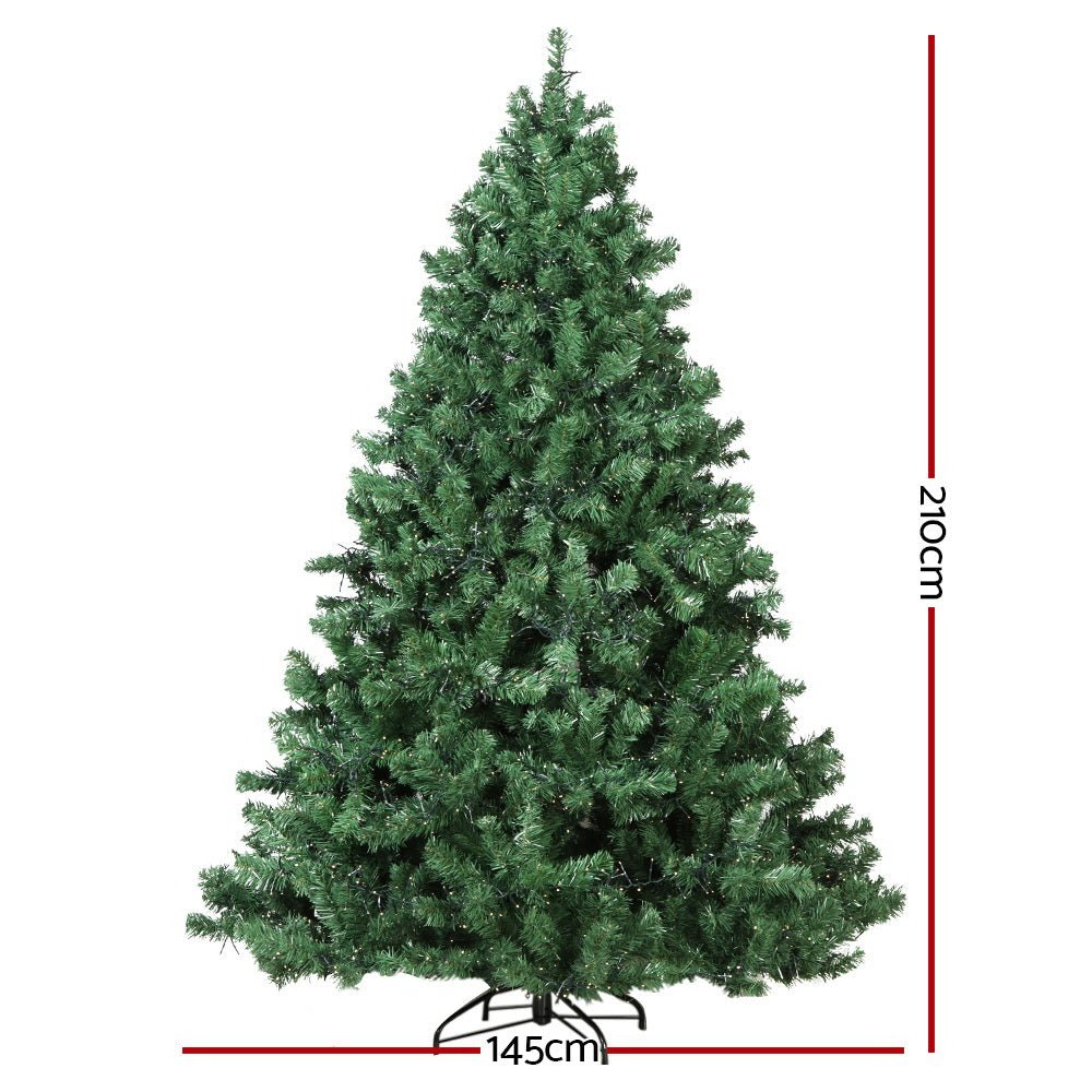 Christmas Tree 2.1M Xmas Tree with 3000 LED Lights Warm White - Bedzy Australia