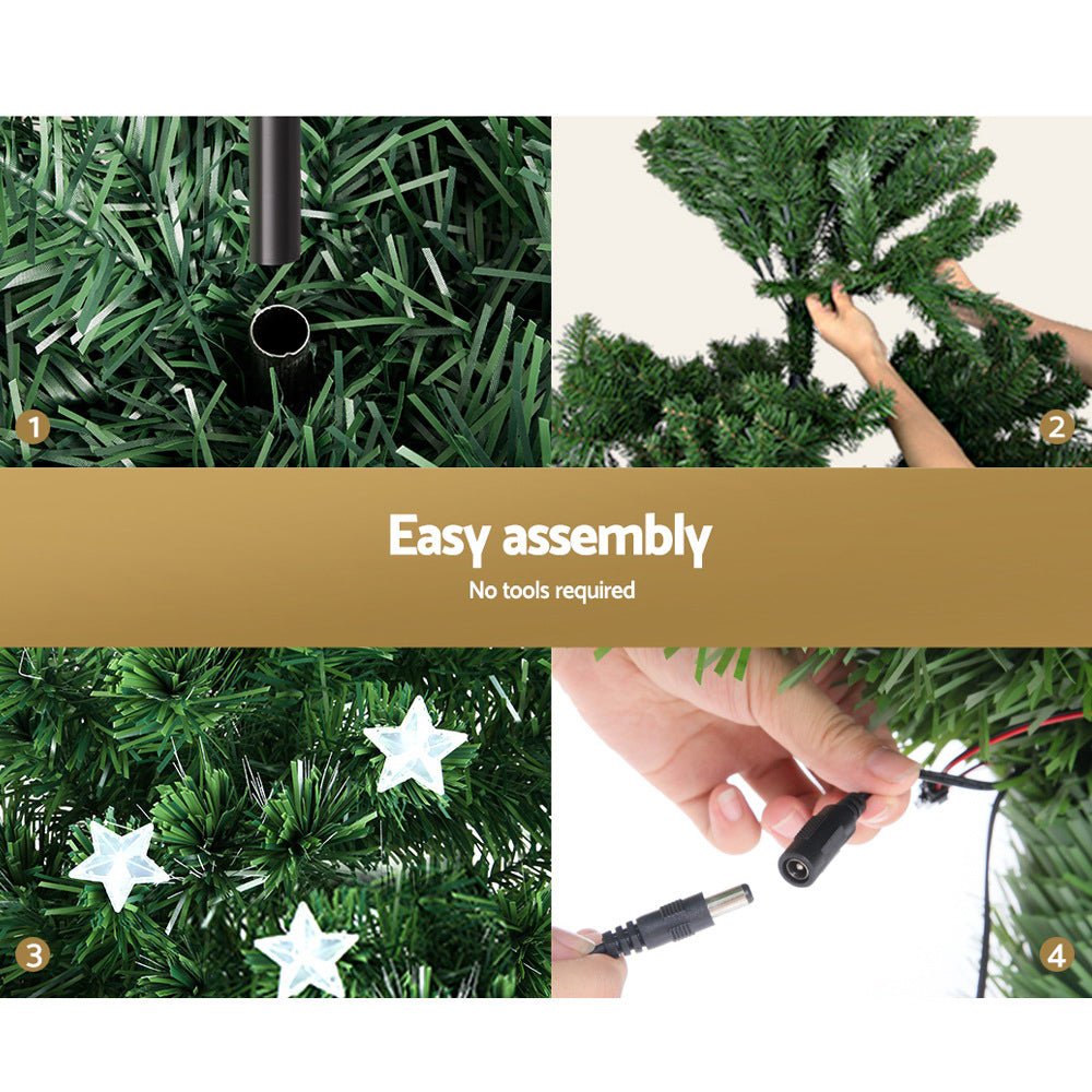 Christmas Tree 2.4M LED Xmas trees with Lights Multi Colour - Bedzy Australia