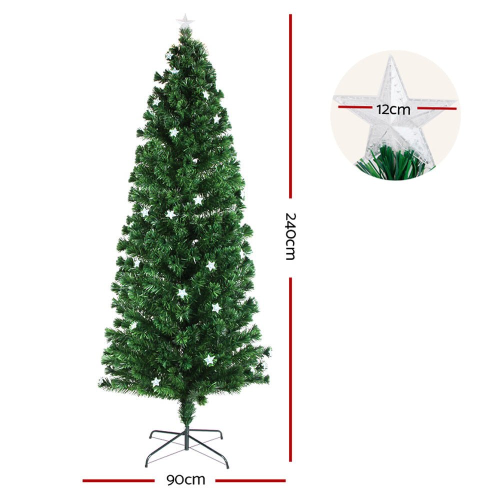 Christmas Tree 2.4M LED Xmas trees with Lights Multi Colour - Bedzy Australia