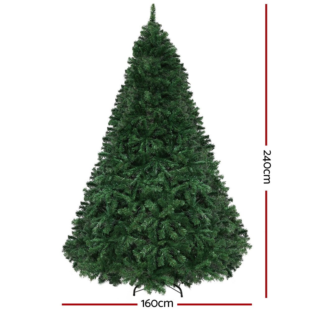 Christmas Tree 2.4M Xmas Tree with 3190 LED Lights Multi Colour - Bedzy Australia