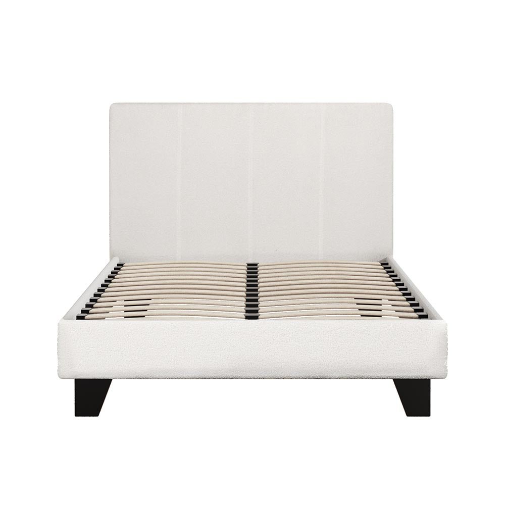 Coogee King Single Bed Frame Cuddly White Bouclé - Furniture > Bedroom - Bedzy Australia