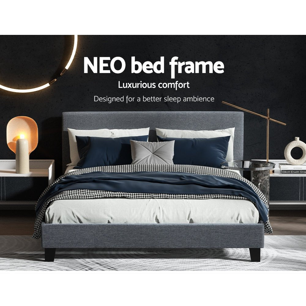 Coogee Queen Bed Frame Grey - Bedzy Australia