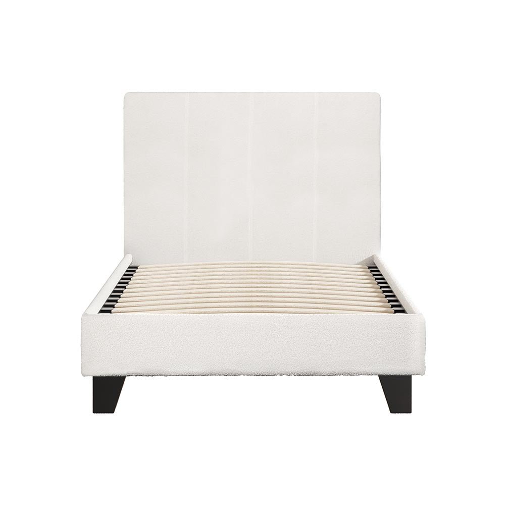 Coogee Single Bed Frame Cuddly White Bouclé - Furniture > Bedroom - Bedzy Australia