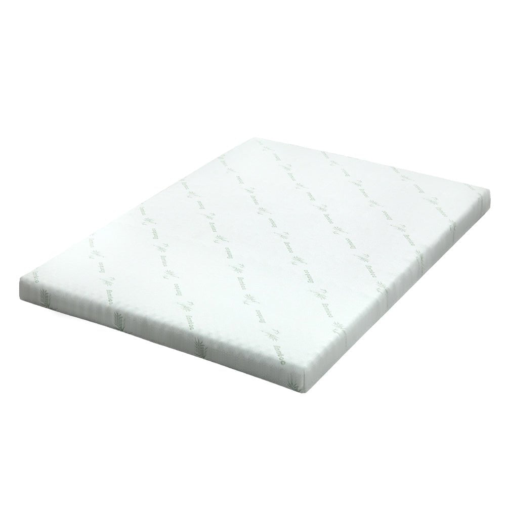 Cool Gel Memory Foam Mattress Topper w/Bamboo Cover 10cm - Queen - Bedzy Australia