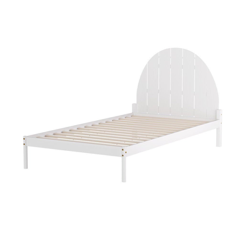 Daly King Single Wooden Bed Frame White - Furniture > Bedroom - Bedzy Australia