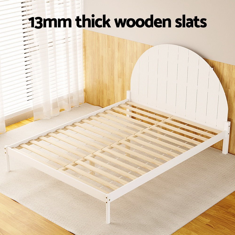 Daly Queen Wooden Bed Frame White - Furniture > Bedroom - Bedzy Australia