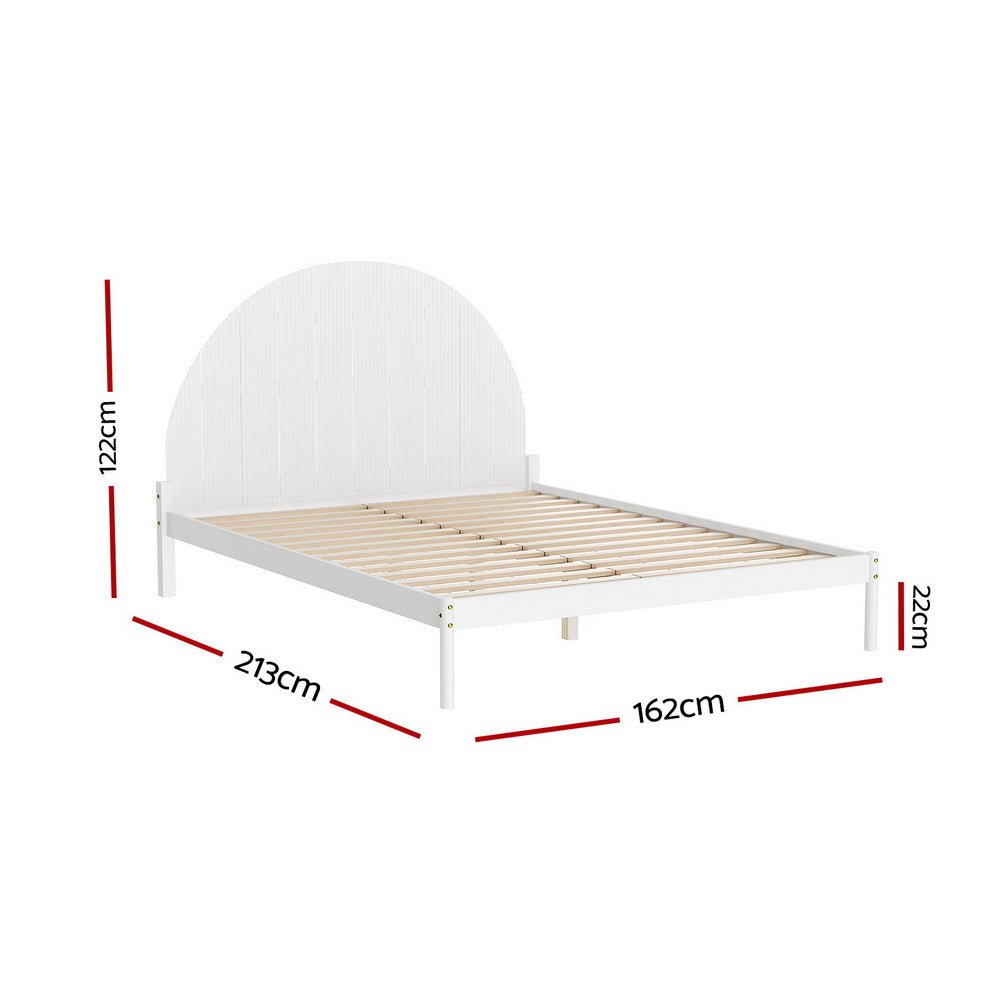 Daly Queen Wooden Bed Frame White - Furniture > Bedroom - Bedzy Australia