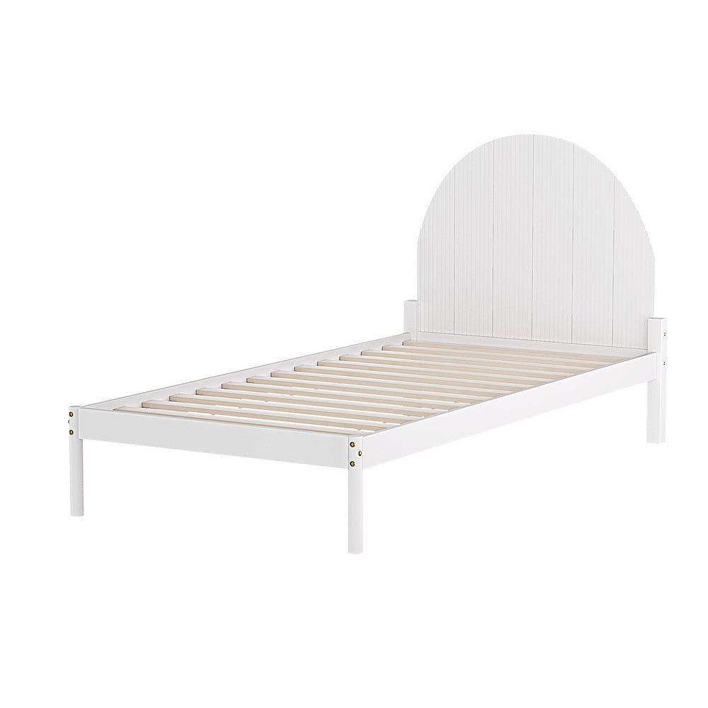 Daly Single Wooden Bed Frame White - Furniture > Bedroom - Bedzy Australia