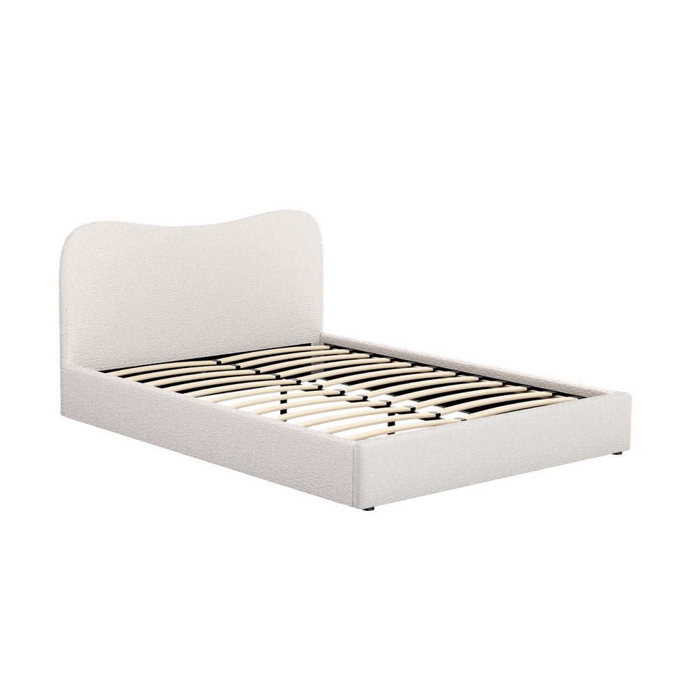 Dara Queen Boucle Bed Frame - Baby & Kids > Kid's Furniture > Kid's Beds & Bed Frames - Bedzy Australia