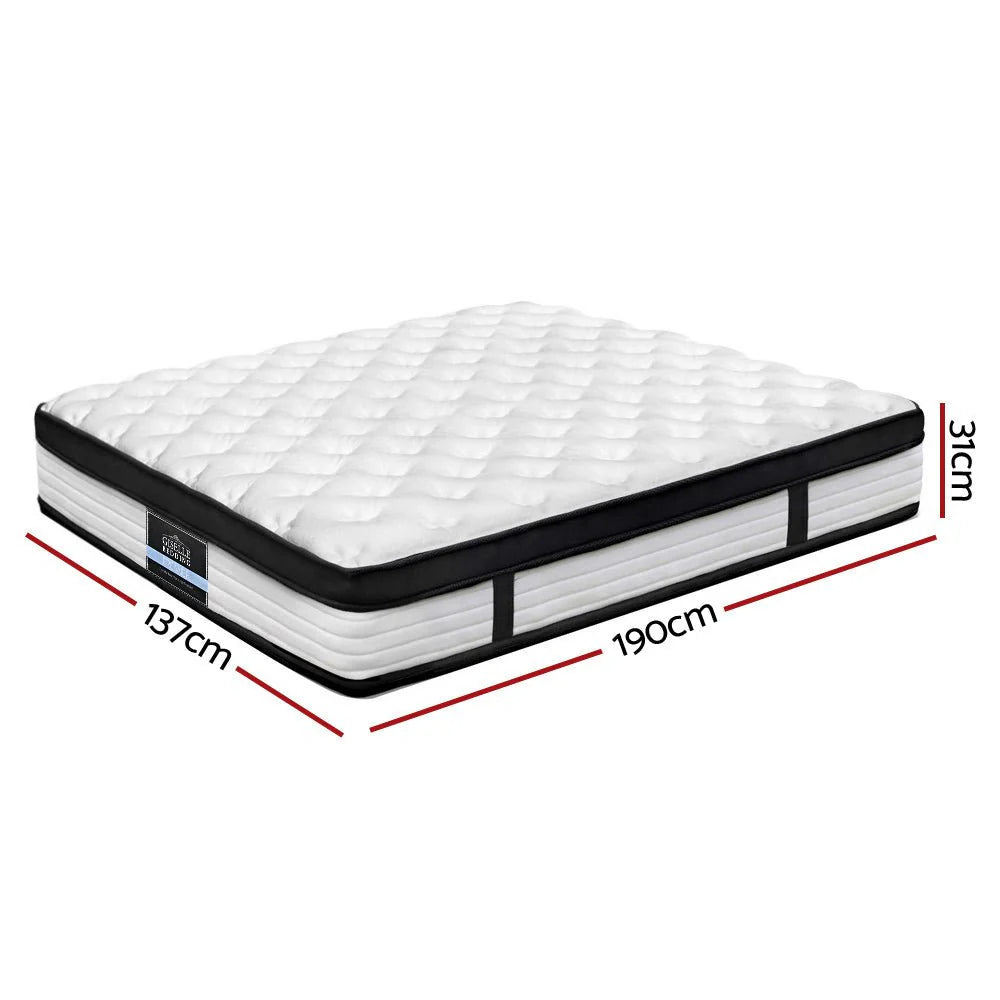 Double Package | Dunelight LED Bed Black & Devon Euro Top Mattress (Medium)