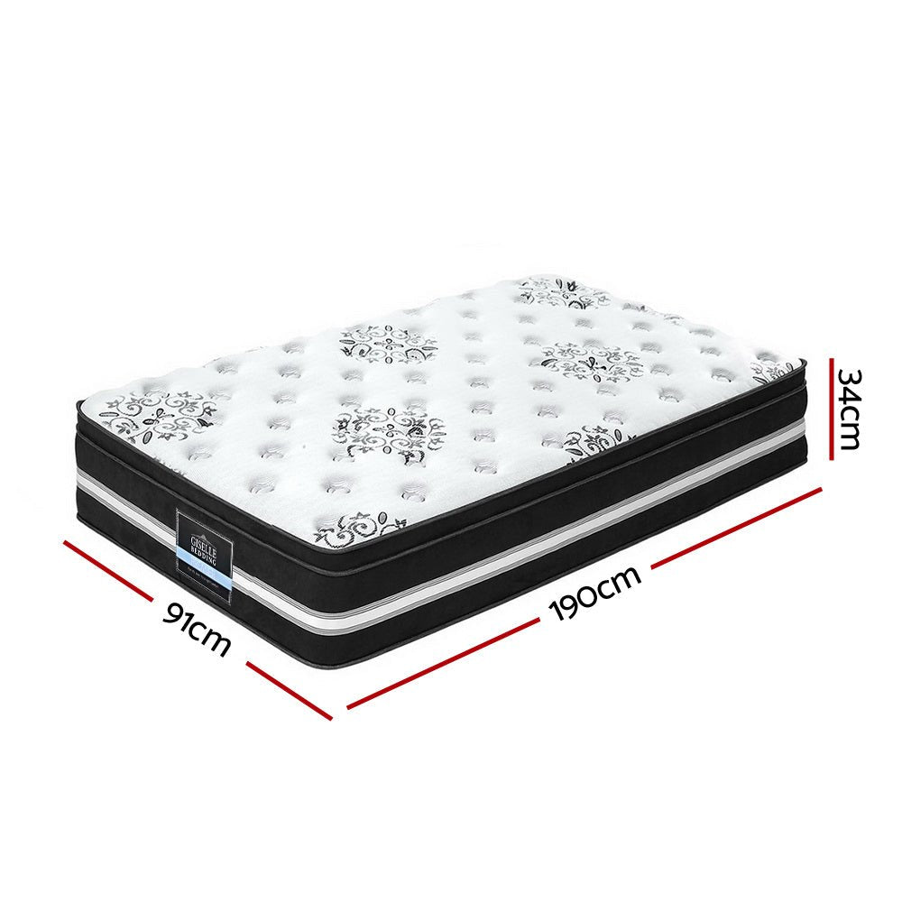 Donegal Euro Top Cool Gel Pocket Spring Mattress 34cm Thick - Single - Bedzy Australia