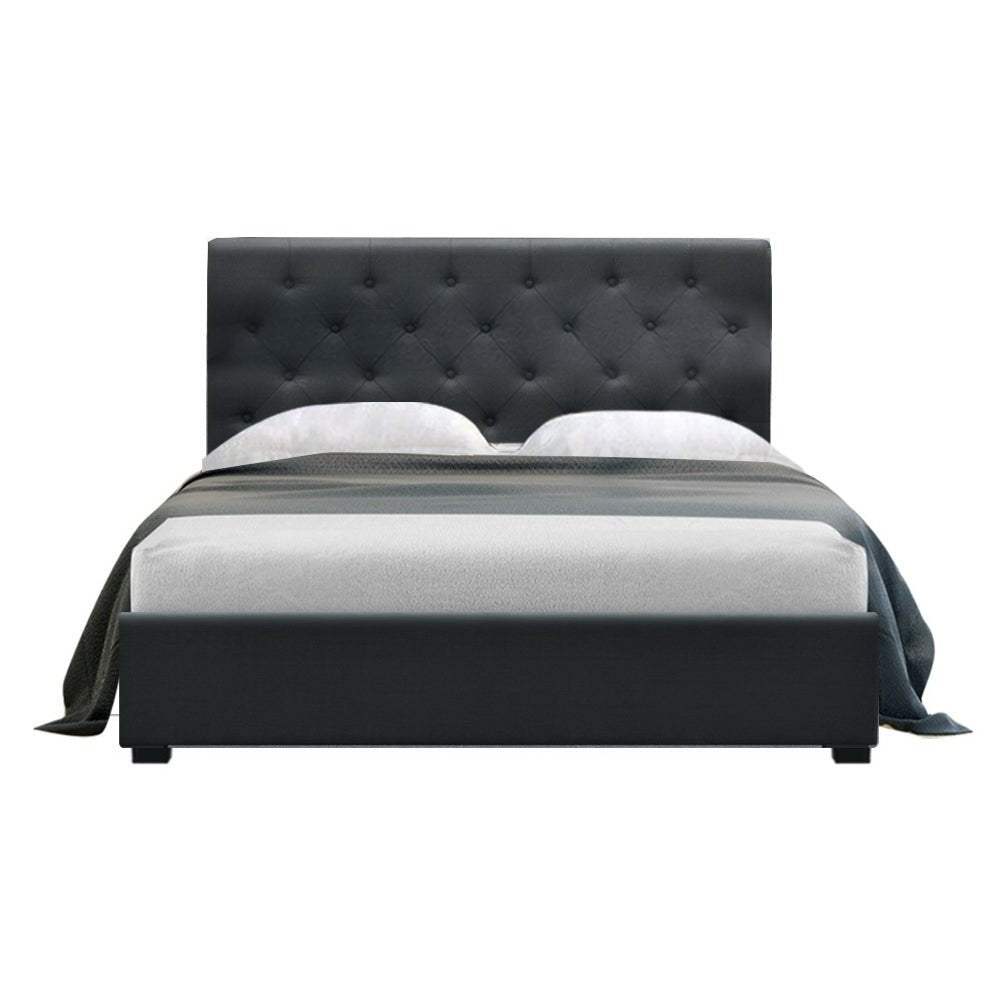 Dorilla Storage Double Bed Frame Charcoal - Bedzy Australia