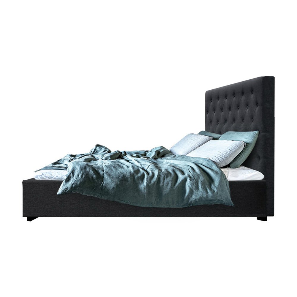 Dorilla Storage Double Bed Frame Charcoal - Bedzy Australia