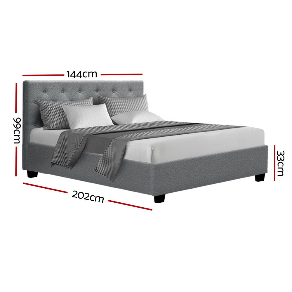 Dorilla Storage Double Bed Frame Grey - Bedzy Australia